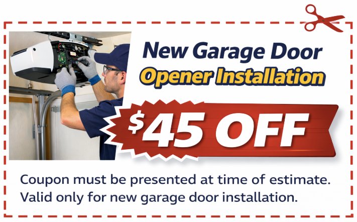 Coupon - New Garage Door Opener Installation $45 Off
